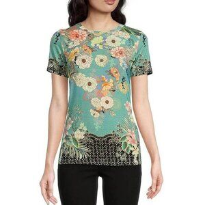 Johnny Was Millay Floral Print Crew Neck